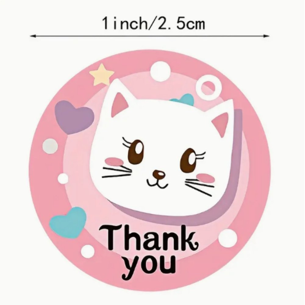 Thank you Stickers - Cute Kitties - 500 pcs - NWT - Picture 2 of 2